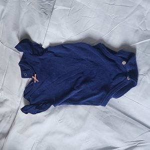 Peckle 3m blue diaper shirt with pink bow